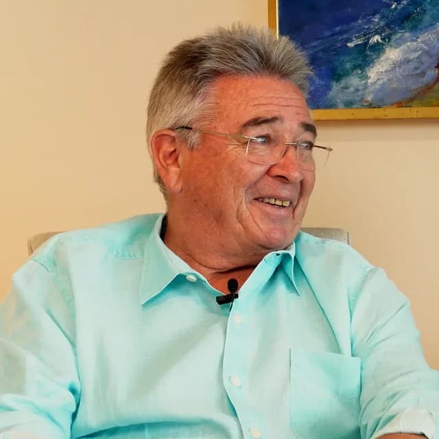 Richard Gorman smiling during a recording.